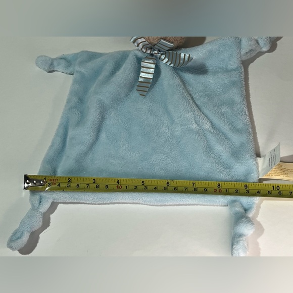 Dan Dee Brown Bunny Rabbit Lovey Blue Security Blanket Rattle Head Knot Ends - Picture 4 of 7